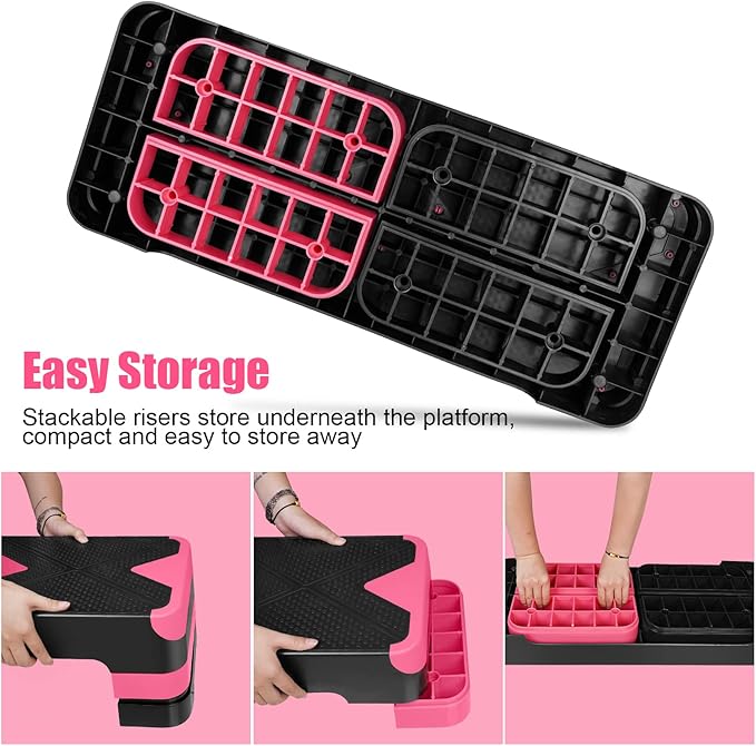 Adjustable Exercise Workout Aerobic Stepper Step Platform Trainer