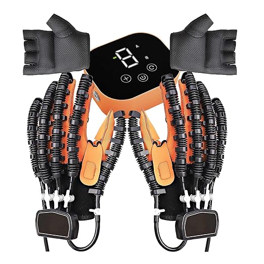 Both Hands Rehabilitation Robot Gloves, 2024 Electric Hand Function Equipment, Stroke Hemiplegia Fingers Recovery Massage Therapy, Finger Robot Rehab Gloves