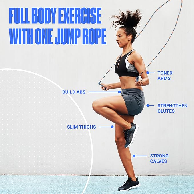 Sportbit Elite Beaded Jump Rope – Adjustable for Kids & Adults, Durable Fitness Skipping Rope for Cardio, Gym, Home & Outdoor Workouts