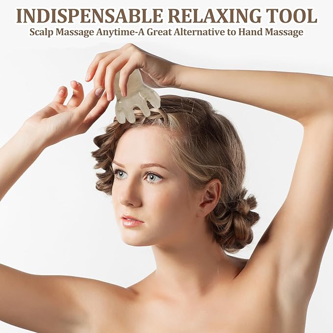 4PCS Scalp Massage Tool, Handheld Octopus Head Massager Scalp, 8 Foot Acupuncture Points for Head and Body Relaxation, Hair Growth