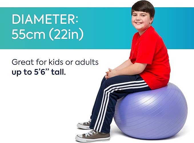 Bouncyband Balance Ball – Create Flexible Seating to Improve Focus at School, Office, or Home with This No-Roll Weighted Ball