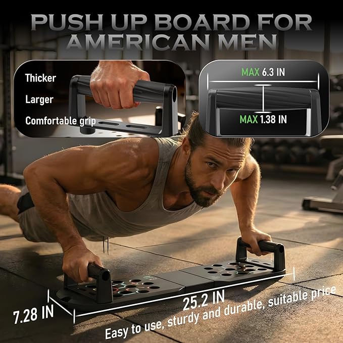Push Up Board Fitness, Workout Home Gym Equipment, 20 in 1 Exercise Pushup Bar Handles for Floor, Strength Training Equipment for Men