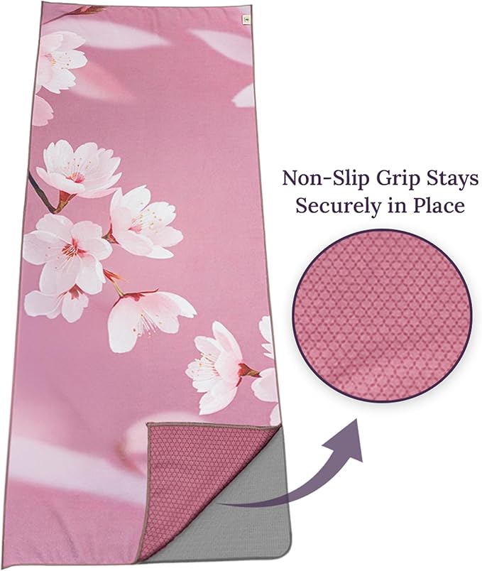 COREMOTION Hot Yoga Mat Towel (26.5'' x 72'’) – Lightweight Multipurpose Towel with Non-Slip Silicone Grip, Quick-Dry & Sweat Absorbent for Women - Yoga, Pilates, Gym, Indoor & Outdoor Workouts