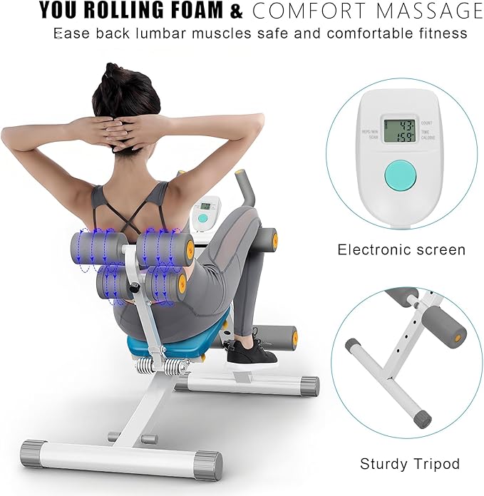 Rowing and Ab Machine 4 in 1, Multi-Functional Rowing Machine for Home Gym, Folding AB Workout Machine for Stomach Workout, Home Use Rowing Equipment 270 lbs Max Capacity