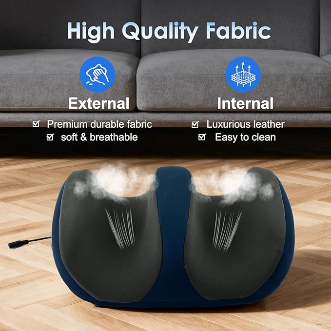 Foot Massager with Heat, Shiatsu Foot and Calf Electric Kneading Massager Machine with Roller for Relaxation, Plantar Fasciitis, Pain Relief, Gifts for Women & Men(Blue)