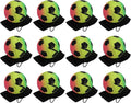 PATIKIL 2.5 Inch Sports Wrist Ball, 12Pcs Soccer Rubber Rebound Wristband Wrist Return Ball Sport on A String for Exercise Play, Mixed Colors