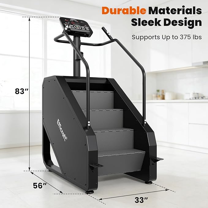 Stairmaster Machine with LED Screen, Commercial Grade Stair Climber, Continuous Climbing Exercise Machine for Cardio, 15 Speed Levels Stair Master, 15-164 Steps/Min