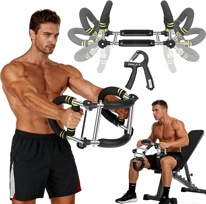 Twister Arm Trainer, 9-Level Adjustable/Non-Adjustable (20-270/20-160Lbs), Non-Foldable/Foldable, with Adjustment Tool & Mechanical Counting Grip, Home Gym Exerciser for Men Women