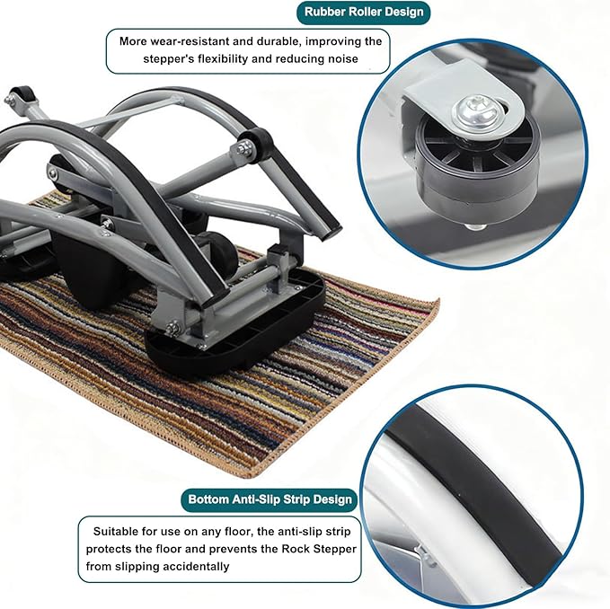 Low-Impact Lateral Rocking Fitness Stepper for Knees and Joints,Home Workout Machine,Rock Stepper Machine with Digital Display,Track Time,Reps,Calories for Legs,Glutes,Abs
