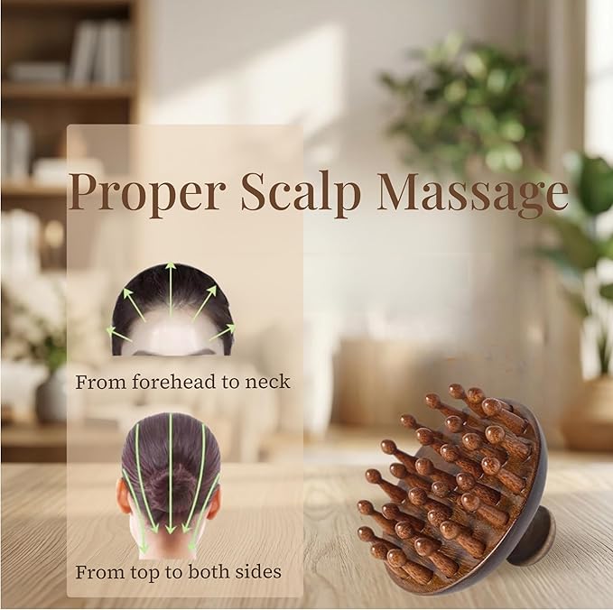 Wooden Scalp Massager｜Bamboo Brush for Hair Growth｜Wooden Hair Brush｜Body Massage Tool