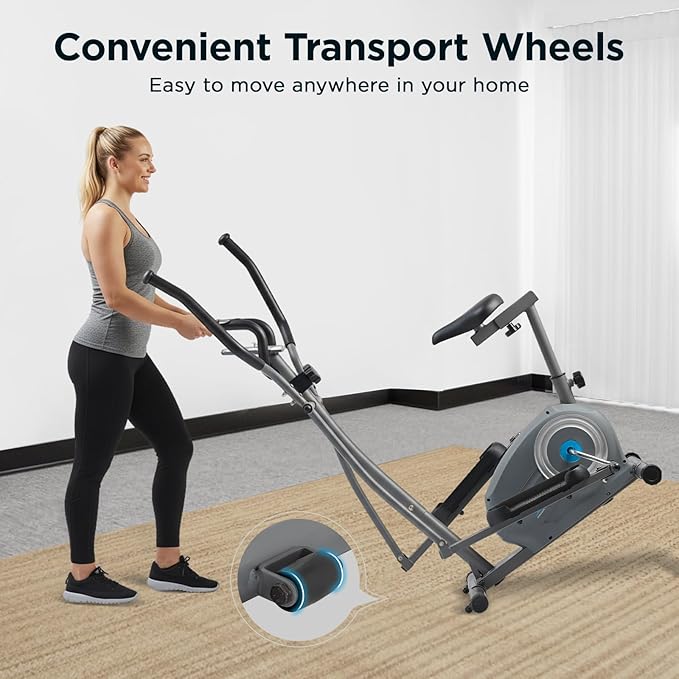 JLL Smart Upright Elliptical & Full-Body Cross Trainer – Compact, Low-Impact Cardio Machine for Home, Arm & Leg Workout, Whisper-Quiet, Heart Rate Monitor, Bluetooth with Fit App, Magnetic Resistance