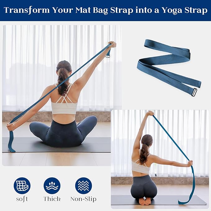 Tumaz Yoga Mat Bag | Padded Adjustable Shoulder Strap | Fits Up to 26" Mats | Multi-Pocket Storage for Essentials | Heavy-Duty G-Hook Closure | Lightweight & Durable for Yoga, Pilates & Fitness