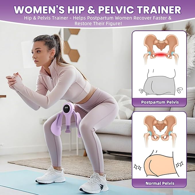Trainer Kegel Exerciser - Pelvic Floor Exercise Device for Women，Thigh Workout Equipment with Smart Counter, Adjustable Resistance 1-18kg (40lbs)，Adjustable Resistance for Targeted Training