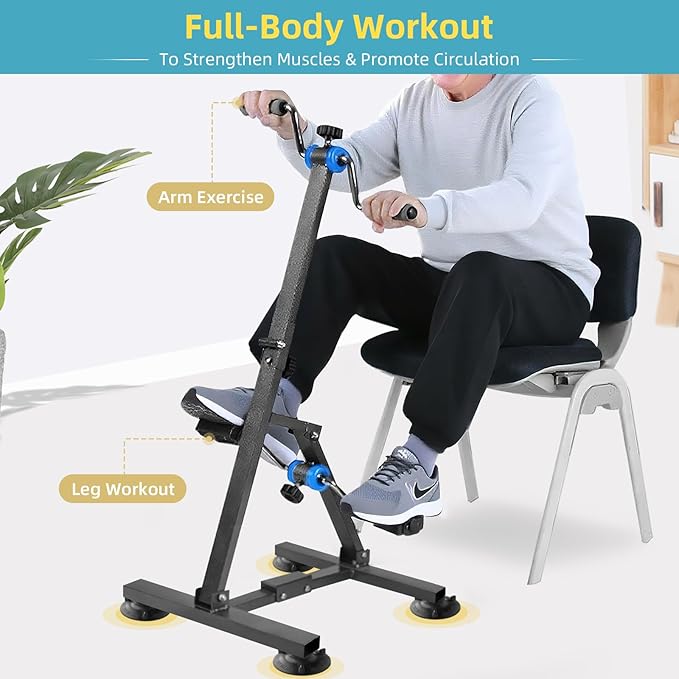 Arm and Leg Exercise Pedal Machine for Seniors, Seated Rehabilitation Bike for Physical Therapy, Elderly Stroke Recovery & Mobility Training Equipment