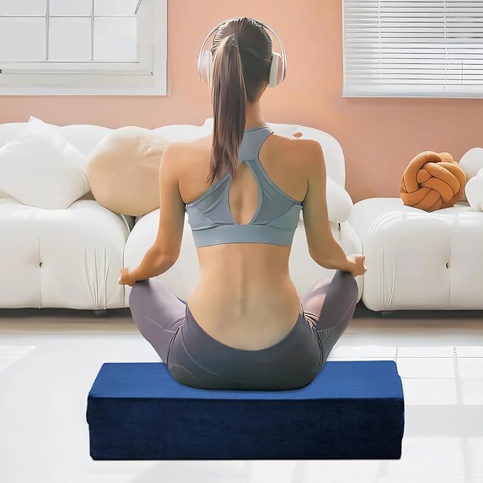 GOFORIT Yoga Bolster Pillow for Meditation and Support，Rectangular Meditation Pillow for Restorative Yoga，26.5"X9.5" X6"