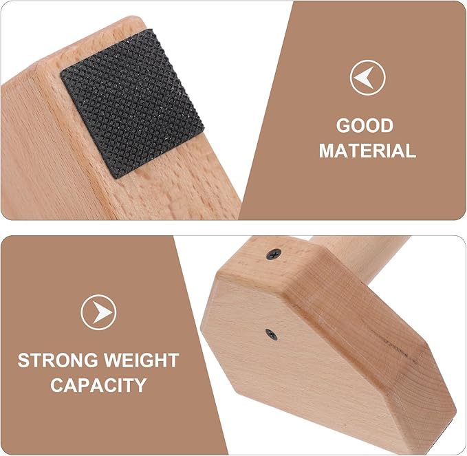 Push-Up Bars Wooden Pushup Handles 25Cm Beech Pine Strength Training Push Up Stands Pair for Home Gym Exercise Equipment Fitness Workout