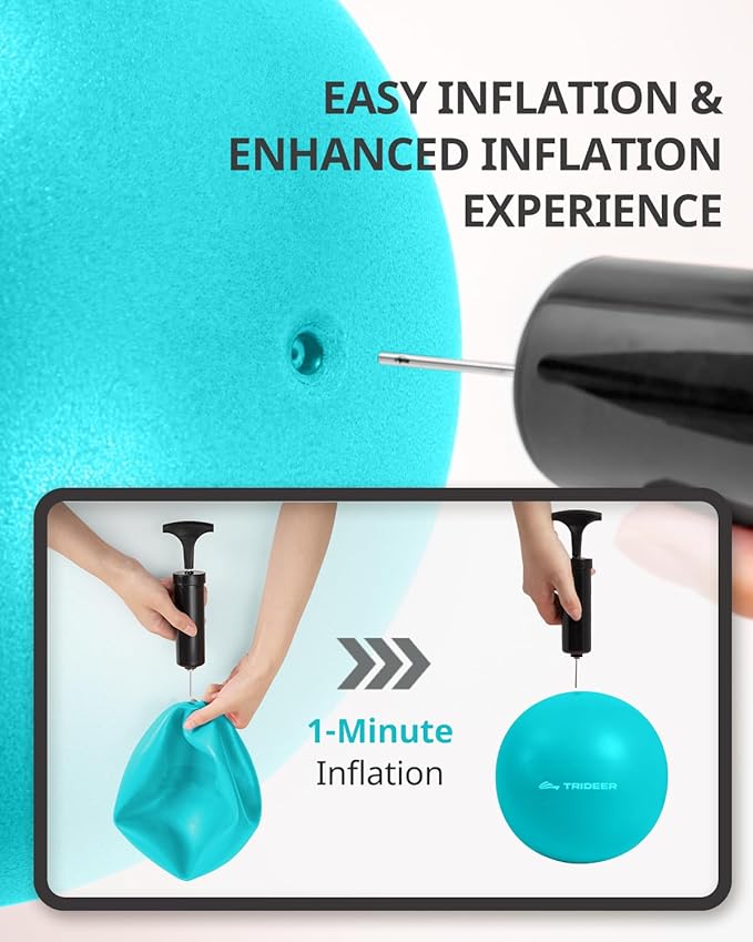 Trideer Pilates Ball - 7-8 inch with Pump, Small Core Ball for Yoga, Barre, Physical Therapy