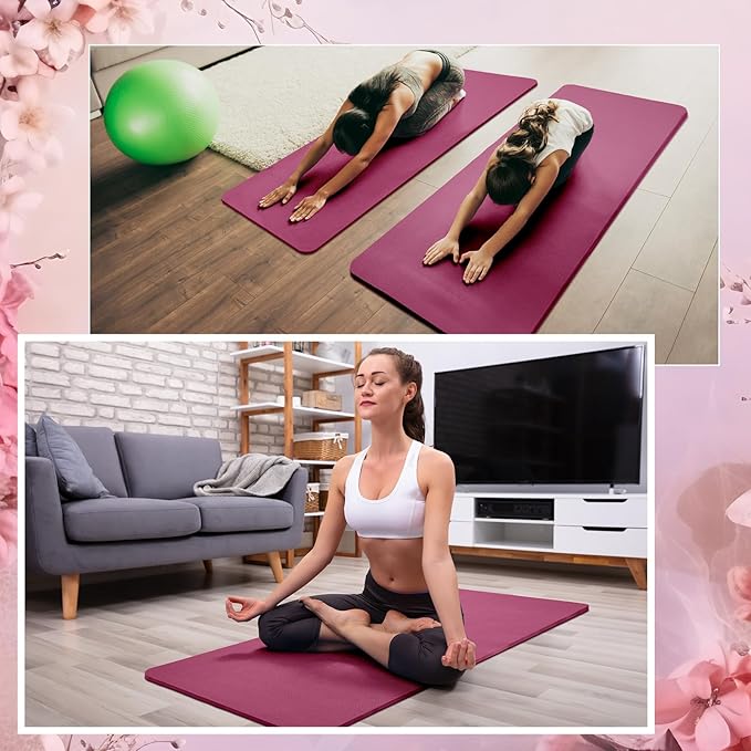 Timgle 6 Pcs 10mm Thick Yoga Mat Bulk, 68 x 24 Inches, Anti-slip Tear-resistant Exercise Mat Adult Kids Gym Mats for Fitness, Stretching, Workout and Studio, Outdoor Yoga, Pilates