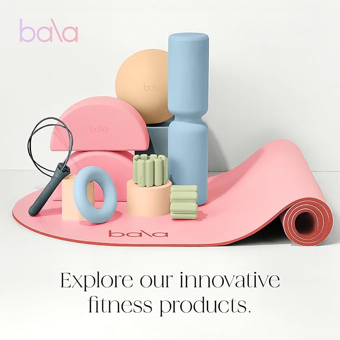 Bala Yoga Mat for Home Gym - Non Slip Exercise Mat for Home Workout, Stretching, Pilates, Aerobics & Floor & Fitness Work Out - Indoor Exercising Mat