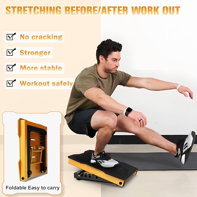 Steel Slant Board Calf Stretcher 600lbs Weight Capacity Squats Wedge 5 Adjustable Incline Balance Board for Foot Leg Hamstring Knees Ankle Heel Stretching Training for Home Gym or Commercial