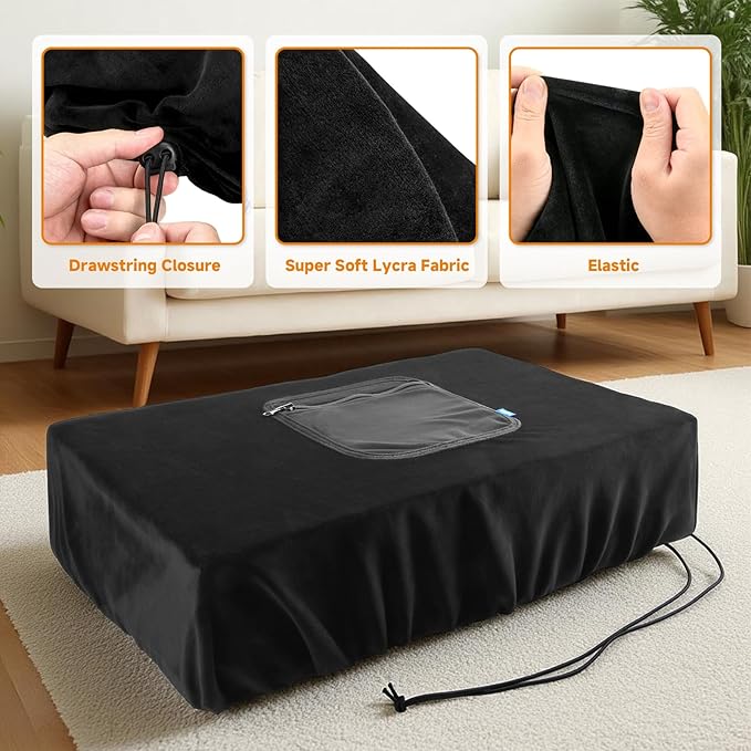Xxerciz Vibration Plate Cover, Dust-Proof Cover for Vibration Plate Exercise Machine, Adjustable Drawstring, Soft Guard Sleeve for Weight Loss Motor(Cover Only)