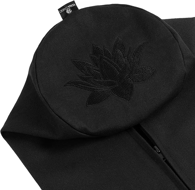 Yoga Studio Spare Organic Cotton Bolster Covers With Handle And Zipper (Black)