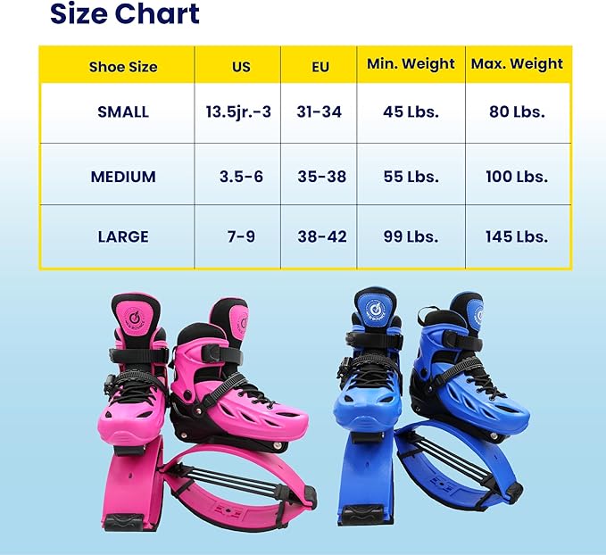 New Bounce Jumping Shoes for Kids - Premium Moon Boots - Durable Kangaroo Jumpers - Strong, Safe and Adjustable Fit, Perfect for Exercise and Fun - New & Improved Edition (Medium, Pink)