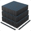 AIRHOP 0.79in Thick 72 Sq Ft Exercise Equipment Mats, 18 Tiles Upgraded Rubber Top with High Density EVA Foam, Large Interlocking Puzzle Gym Flooring for Home Gym, Heavy Weight Workout,Black & Blue