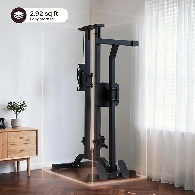 TOUSAINS Cable Machine Home Gym CR63, 330 Lbs Plates Loaded Cable Crossover Machine, 2 in 1 Functional Trainer with Rowing Machine, Space Saving Design for Home Gym