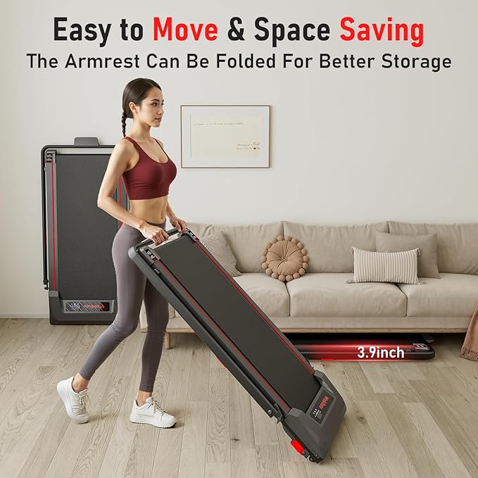 Walking Pad, Incline Walking Pad Treadmill, Under Desk Treadmills 265 Lbs Capacity, 2.5HP Low Noise Portable Running Machine for Home and Office, with LED Display, Remote Control