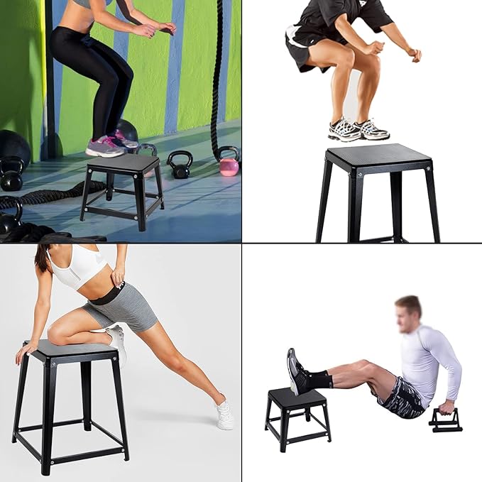 Plyometric Platform Box 12/18/20/24 Inch Fitness Exercise Jump Box Step for Fitting, Plyometric Box Jumping Exercise Training