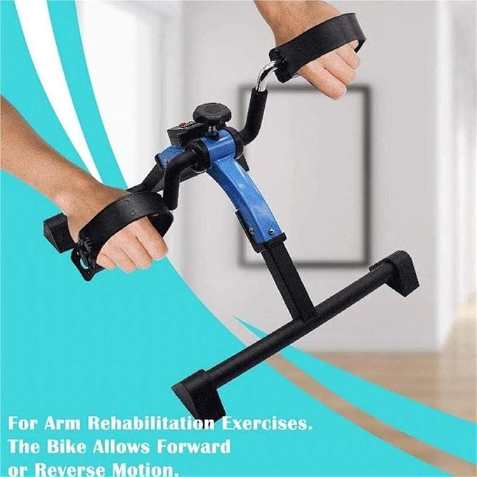 Under Desk Bike Pedal Exerciser, Folding Pedal Exerciser for Leg Arm and Knee Recovery Exercise with LCD Monitor,Fitness Rehab Gym Equipment for Seniors, Elderly