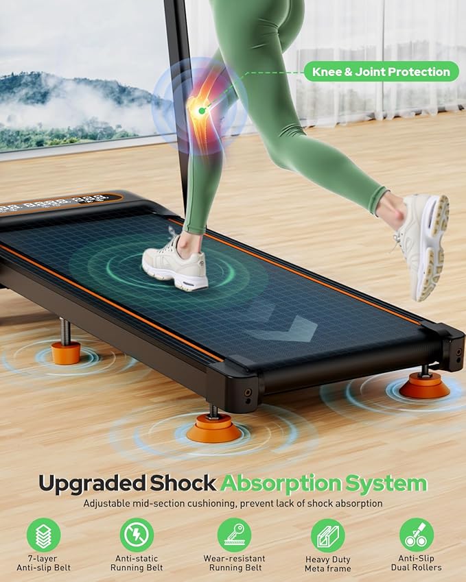 Walking Pad Treadmill with 12% Incline & Dual LED Display, 4 in 1 Walking Pad with Handle Bar, 3.5HP Foldable Under Desk Treadmill, Portable Treadmills for Home 350LBS, 4 Adjustable Incline, RGB Light