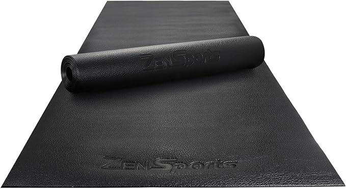 ZENY Large Exercise Equipment Mat 96"x38" - Heavy Duty Floor Protection for Treadmill, Bike & Elliptical, 6mm Thick Non-Slip Shock Absorbing Gym Mat (Black, 96''x38'', 2)