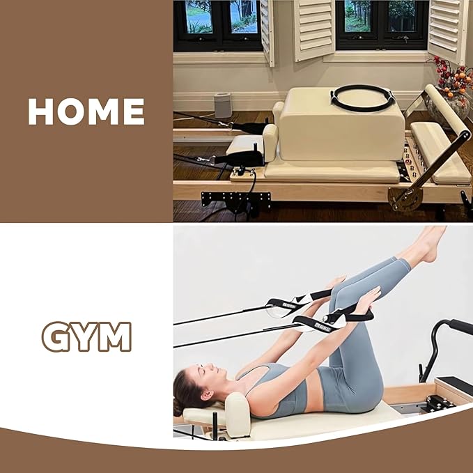 Pilates Reformer Pull Rope, 2Pcs Pilates Reformer Ropes Replacement Strap, Suitable for Home Gym Workout Studio use of Yoga Fitness Equipment, Pilates core Bed Accessory Yoga Strap