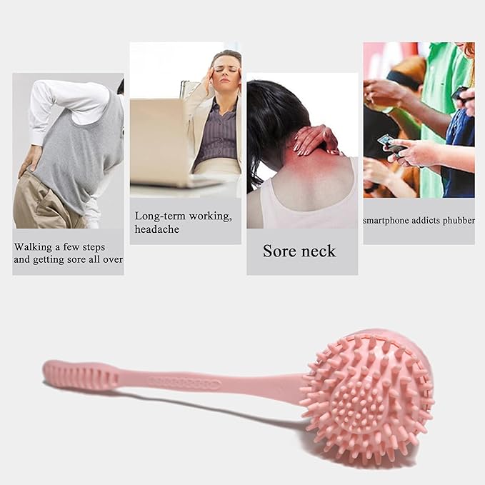 Manual Back Massagers, 2 Pack Massage Hammer for Shoulder Soreness Relief, 15 Inch Long Handheld Plastic Hammer for Whole Body Legs Arms Back in Home Office (Blue+Pink)