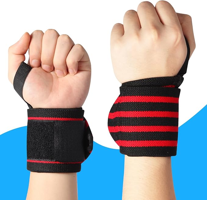 Wrist Support Straps & Lifting Straps, Ultra-Elastic Adjustable Design, Universal Wrist Support Gear for Bench Press, Deadlift, Powerlifting and Gym Training