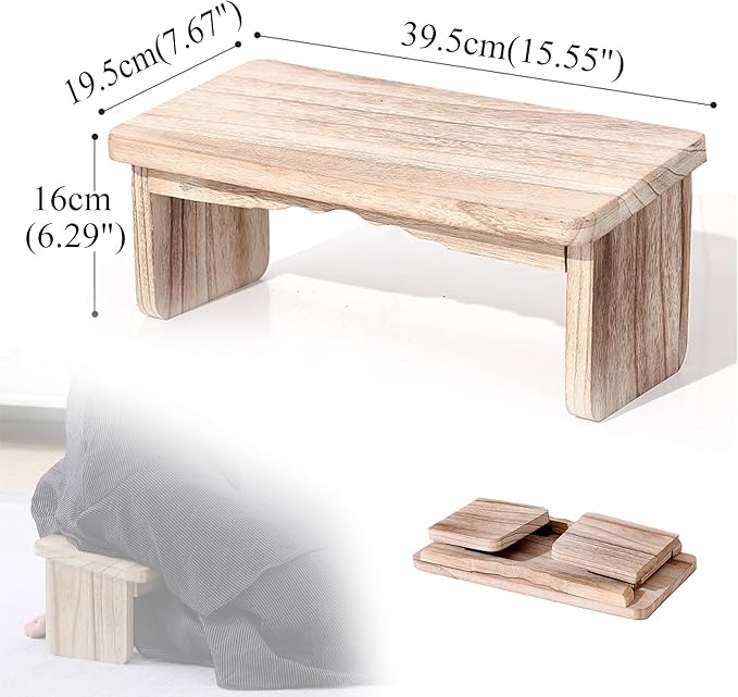 Kneeling Meditation Bench - 39.5 * 19.5 * 16Cm, Foldable Ergonomic Solid Wood Yoga Bench, Ergonomic Prayer Stool, Relieve Fatigue and Build Up Body