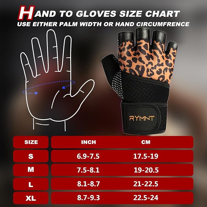 Workout Gloves with Wrist Wrap Support, Weight Lifting Gloves with Full Palm Protection & Extra Grip for Men Women Gym Exercise, Fitness, Weightlifting, Pull ups