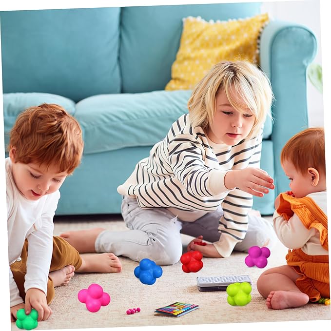 6 Pcs Hexagonal Reaction Balls Agility Training Equipment for Goalkeepers TPR Material Indoor Sports Exercise Reflex Training Fitness Reaction Balls