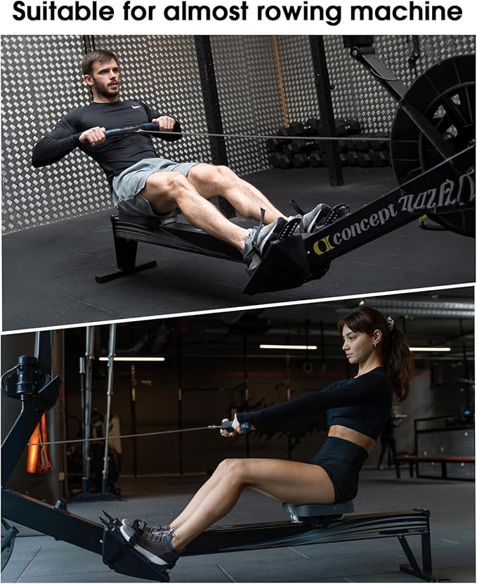 Memory Foam Rowing Machine Seat Cushion - Anti-Slip with Straps - Tailbone Pain Relief Pad Compatible with Concept 2, WaterRower, Hydrow, Peloton Bike