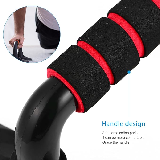 Mikinona Push-up Frame Hand Grip Bars Crimson Metal Bodybuilding Tool Home Fitness Equipment Muscle Strength Training Pushup Stand for Arm Workout