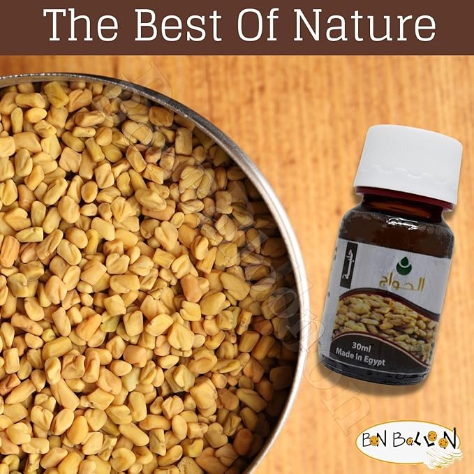 bonballoon Fenugreek Oil Essential Oils Organic Natural Undiluted Pure For Hair Growth Skin Health Care Massage Cold Pressed Premium Quality زيت الحلبه (1Pack = 1.05 Ounce / 30ml)