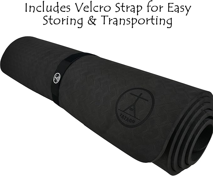 Tatago Extra Thick Yoga Mat Wide & XL-Our 10mm Extra Large Yoga Mat Thick Extra Wide And Long For Total Joint Cushioning. A Large Exercise Mat Thick And Perfect For Home Workout Pilates Or Studio.