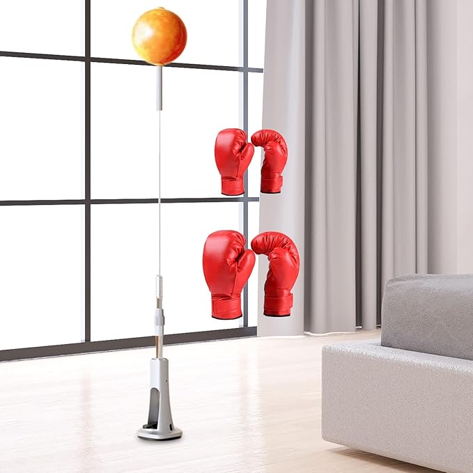 Boxing Reaction Ball Boxing Speed Ball Height Adjustable Home Gym Fitness Workout Floor Standing Boxing Equipment Reflex Ball