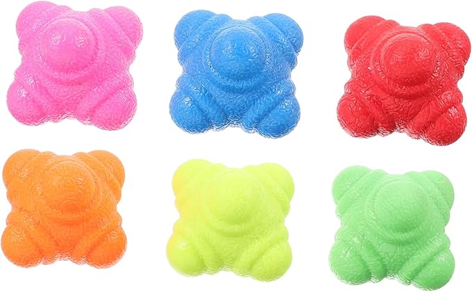 6pcs Agility Reaction Balls Fitness Training Balls Hexagonal Goalkeeper Training Equipment TPR Material