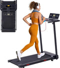 Walking Pad with Handle Bar, 0.6-10MPH Walking Pad Treadmill for Home Small, 3.5HP Portable Small Running Treadmill with Handles, Big Screen, 400LBS