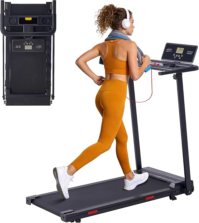 Walking Pad with Handle Bar, 0.6-10MPH Walking Pad Treadmill for Home Small, 3.5HP Portable Small Running Treadmill with Handles, Big Screen, 400LBS