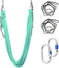 5.5 Yards Aerial Silks Yoga Swing Set - Aerial Yoga Hammock Kit Anti-Gravity Flying for Fitness, Low/Non Stretch Nylon Tricot Fabric Hardware Included for Dance