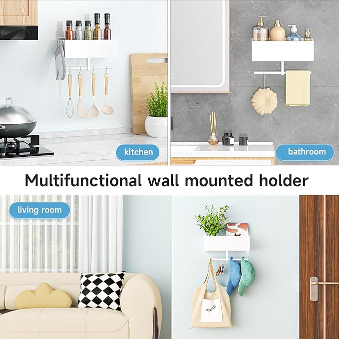 Home Gym Wall Storage, White Resistance Bands Rack Hanger Metal, Wall Mounted Fitness Bands Holder, Multi-Purpose Heavy Duty Workout Gym Storage Rack for Resistance Bands, Straps, Jump Ropes (White)